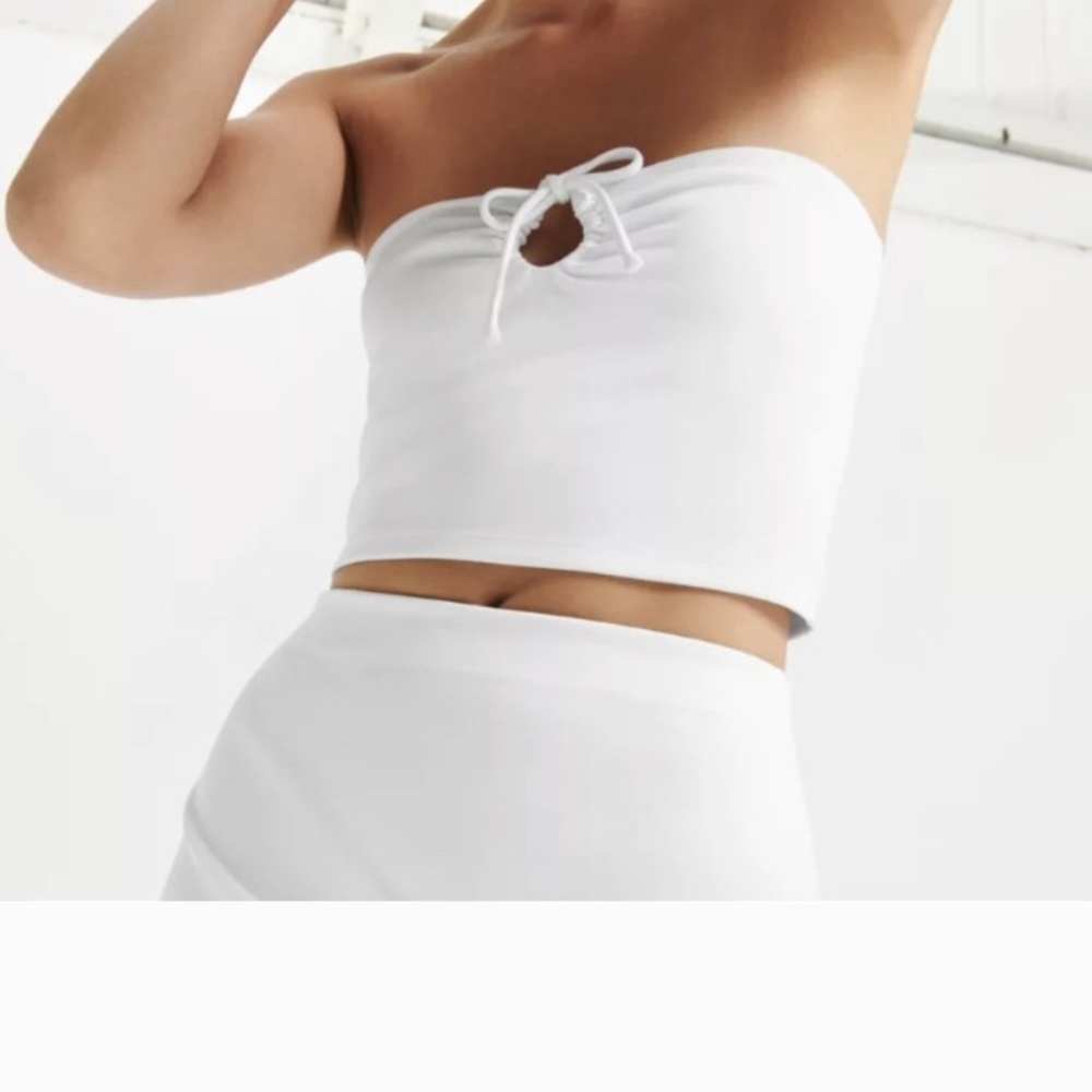 Aritzia Sunday Best Isla Cropped Tube Top White M